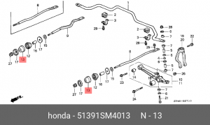 Втулка реактивной тяги 51391-SM4-013 HONDA