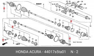 Пыльник ШРУСа (комплект) 44017S5TA01 HONDA