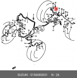 Тормозной шланг 51560-83031 SUZUKI