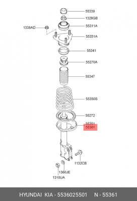 Амортизатор подвески 5536025501 HYUNDAI KIA