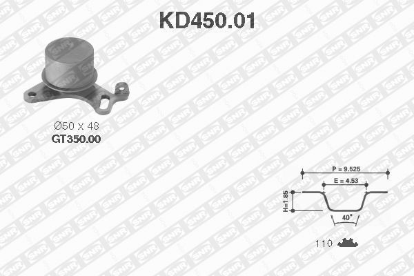 Комплект ремня ГРМ KD450.01 NTN SNR