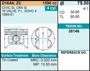 Поршень ДВС 38146STD TEIKIN