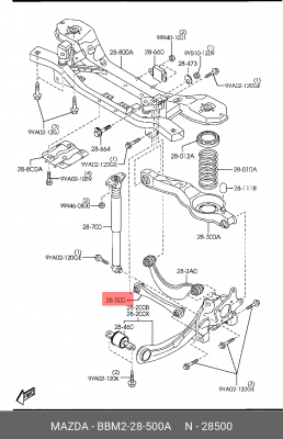 Рычаг подвески BBM2-28-500A MAZDA