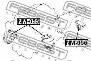 Подушка двигателя NM-055 FEBEST
