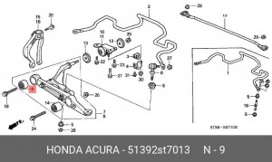 Сайлентблок 51392-ST7-013 HONDA