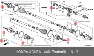 Пыльник ШРУСа (комплект) 44017-SAB-N00 HONDA