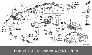 Подушка безопасности 78875SWAE80 HONDA