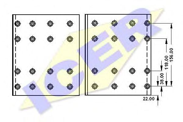 Комплект тормозных башмаков, барабанные тормоза 21989000 ICER