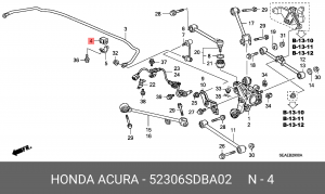 Втулка стабилизатора 52306-SDB-A02 HONDA
