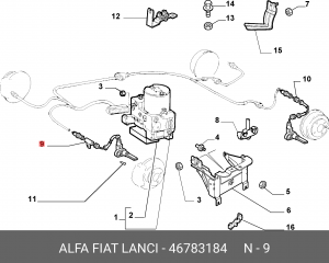Датчик, частота вращения колеса 46783184 ALFA FIAT LANCIA