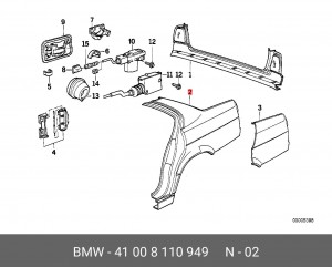 Крыло заднее 41 00 8 110 949 BMW
