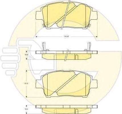 Комплект тормозных колодок, диско 6132429 GIRLING