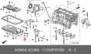 Масляный поддон 11200P3F000 HONDA