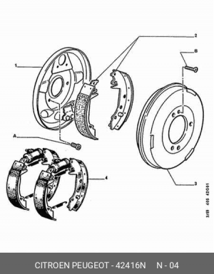 Комплект тормозных колодок 4241 6N CITROEN PEUGEOT