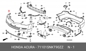 Бампер передний 71101SNKT90ZZ HONDA