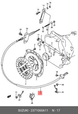 Трос, управление сцеплением 23710-60A11 SUZUKI