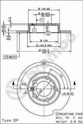 Тормозной диск 08.7165.14 BREMBO