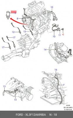 Датчик детонации XL3F-12A699-BA FORD