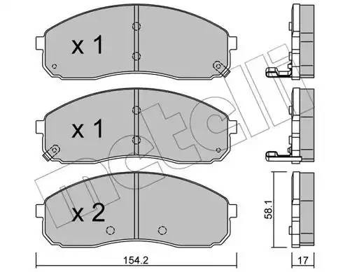 Комплект тормозных колодок, диско 2206310 METELLI