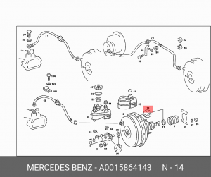 Ремкомплект, регулятор тормозных сил A 001 586 41 43 MERCEDES BENZ