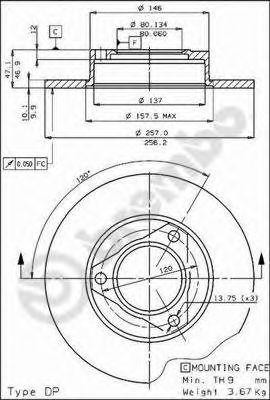 Тормозной диск 08.1401.30 BREMBO