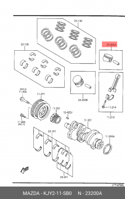 Поршень ДВС KJY211SB0 MAZDA