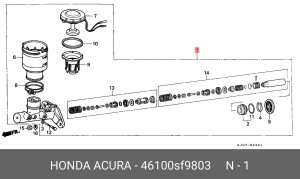 Главный тормозной цилиндр 46100SF9803 HONDA