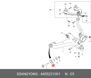 Сайлентблок 4455221001 SSANG YONG