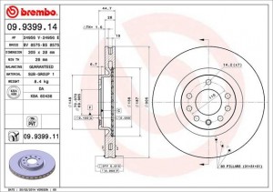 Тормозной диск 09.9399.14 BREMBO