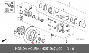 Тормозной диск 42510S7AJ00 HONDA
