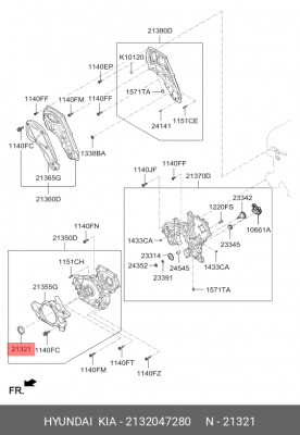 Сальник коленвала 2132047280 HYUNDAI KIA