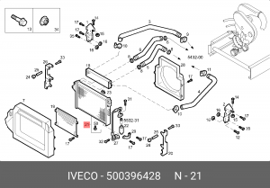 Радиатор, охлаждение двигател 500396428 IVECO