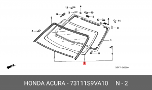 Стекло ветровое 73111S9VA10 HONDA