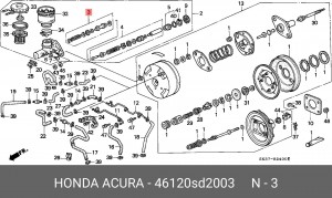 Ремкомплект, главный тормозной цилиндр 46120SD2003 HONDA