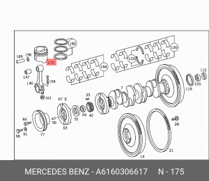 Поршень ДВС A6160306617 MERCEDES BENZ