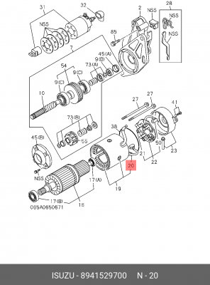 Щетка стартера 8-94152-970-0 ISUZU