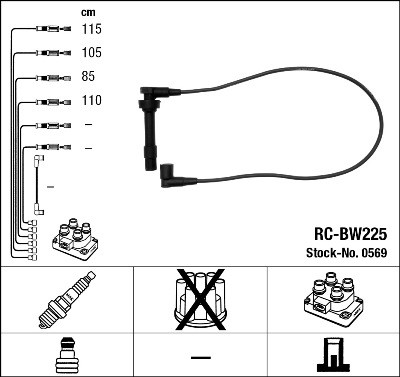 Ккомплект проводов зажигания RCBW225 NGK NTK