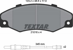 Комплект тормозных колодок, диско 2101602 TEXTAR