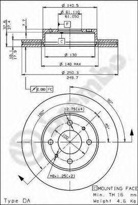 Тормозной диск 09.5746.10 BREMBO