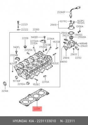 Прокладка, головка цилиндра 2231133010 HYUNDAI KIA