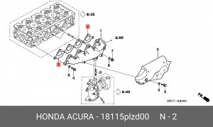 Прокладка, выпускной коллектор 18115PLZD00 HONDA