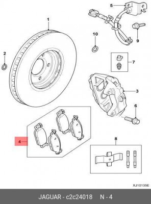 Комплект тормозных колодок, диско C2C24018 JAGUAR