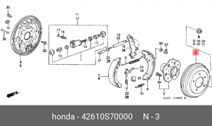 Тормозной барабан 42610-S70-000 HONDA