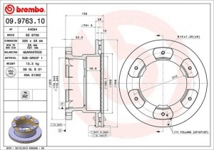 Тормозной диск 09.9763.10 BREMBO
