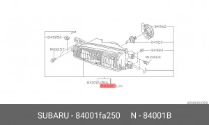 Основная фара 84001FA250 SUBARU