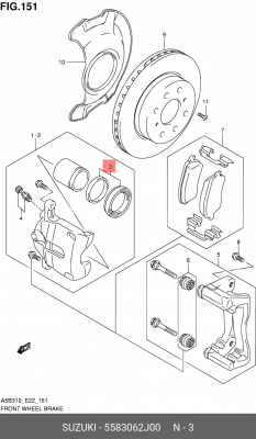 Ремкомплект, тормозной суппорт 55830-62J00 SUZUKI