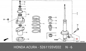 Амортизатор 52611S5VE02 HONDA