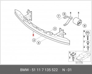 Кронштейн крепления 51 11 7 135 522 BMW
