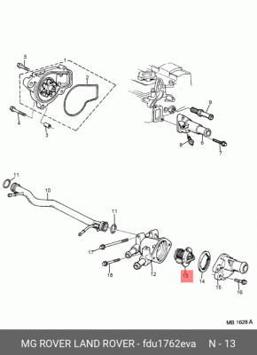 Термостат, охлаждающая жидкость FDU1762EVA MG ROVER LAND ROVER