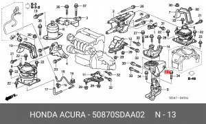 Подушка двигателя 50870SDAA02 HONDA